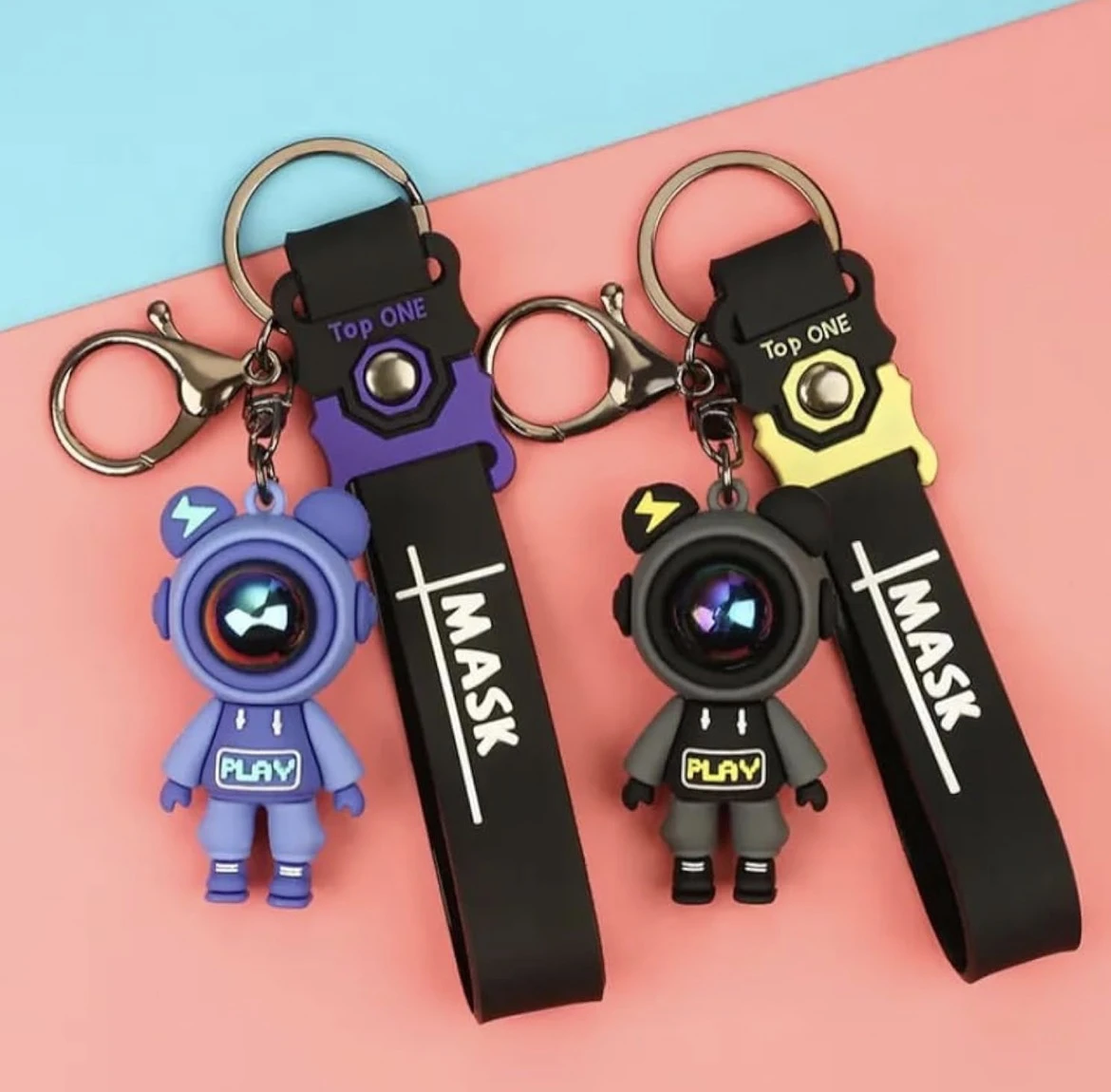 ASTRO KEYCHAIN3 Premium Metallic Astronaut - Dino keychain - many colours - Image 1