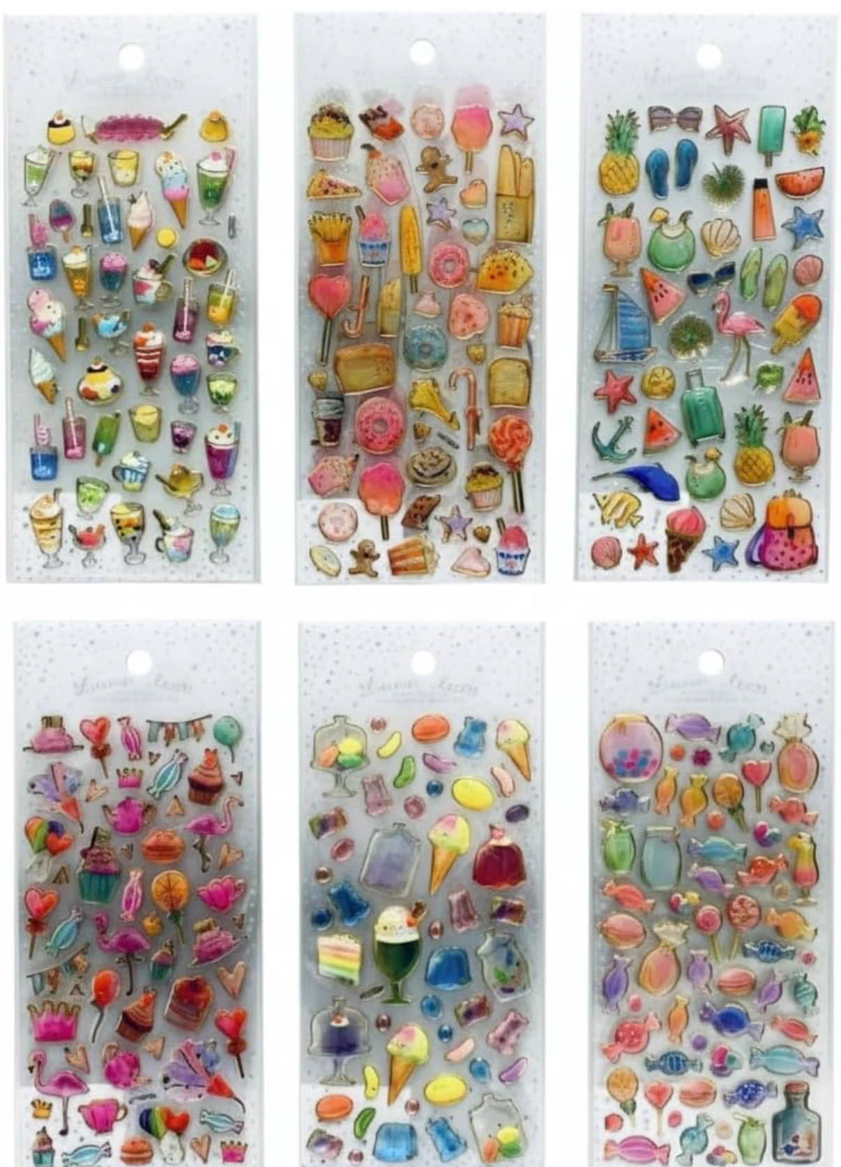 METTALIC STICKERS Mettalic Cute Stickers - pack of 3 sheets - Image 1