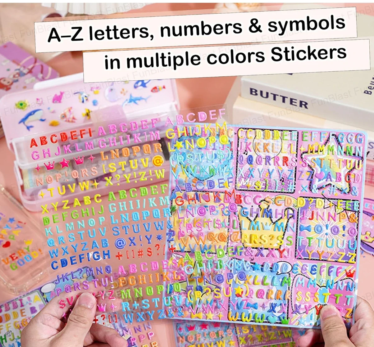 ABCD STICKERS2 Colourful Alphabet Fun Stickers - pack of 2 sheets - Image 1