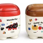 Click-Clack Binny MINI Desk Trash Bin - 2 Colours and  many cute stickers