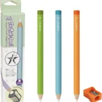 Unique Eraser in Pencil shape - set of 3 pencils with sharpener