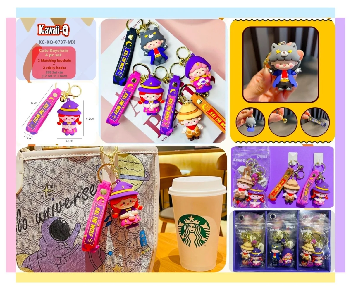 Premium Mettalic Girl-Bear keychains - many colours - Image 3