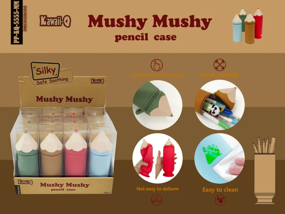 Silicon Mushy-Mushy Pencil Pouch - 4 colours - Image 2