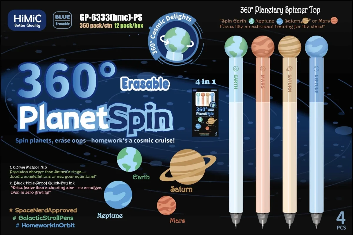 Planet Spin Erasable Pens - set of 4 pens - Image 3