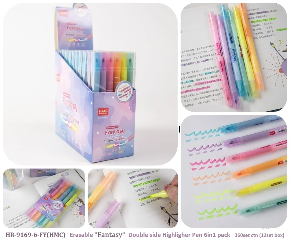 Erasable Double sided Highlighter Pen - 6 in 1 Pack - Image 7
