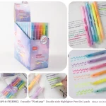 Erasable Double sided Highlighter Pen - 6 in 1 Pack