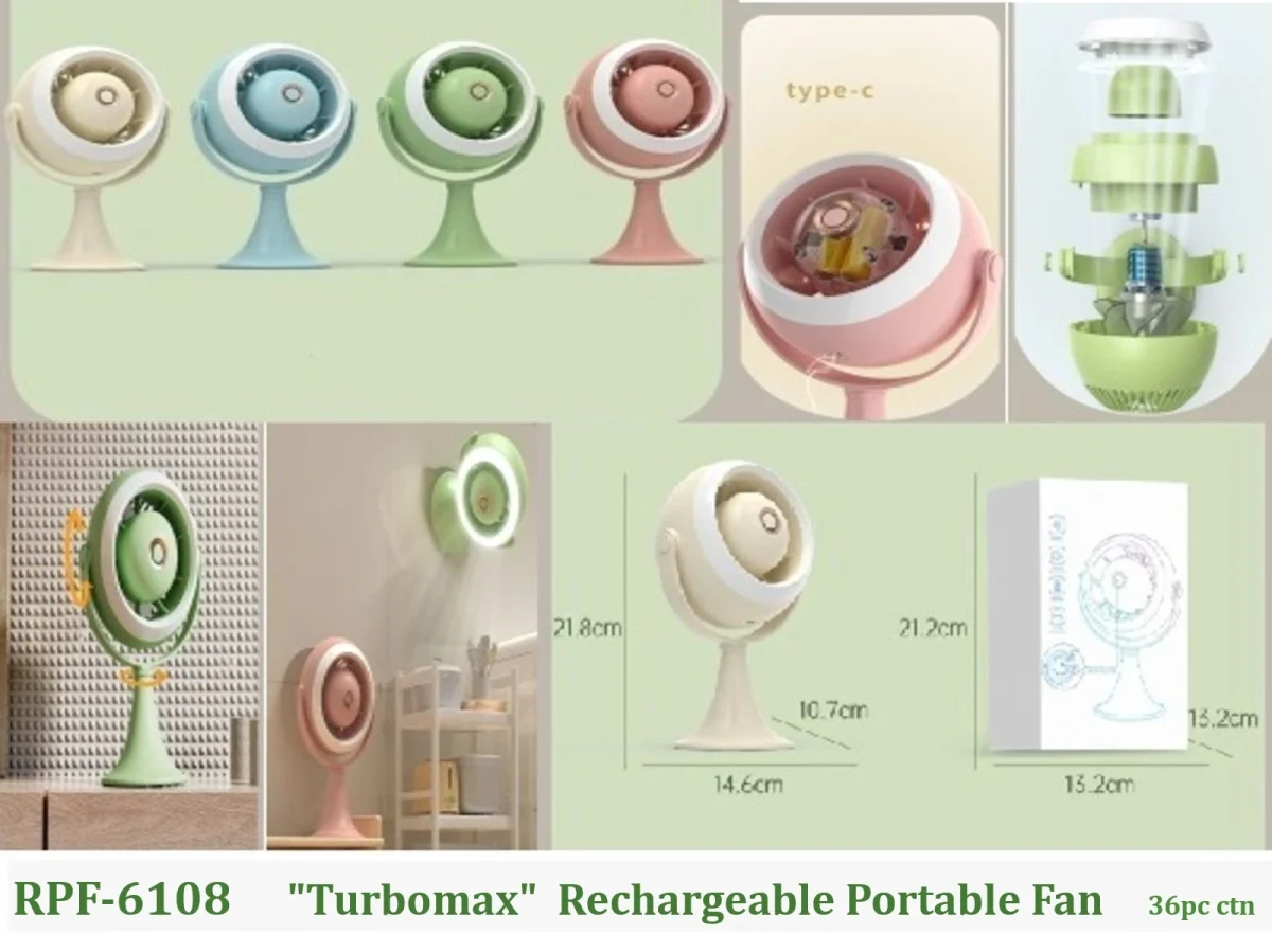 Turbo Fans - 3 Speed Configuration & LED Light - 4 colours - Image 6